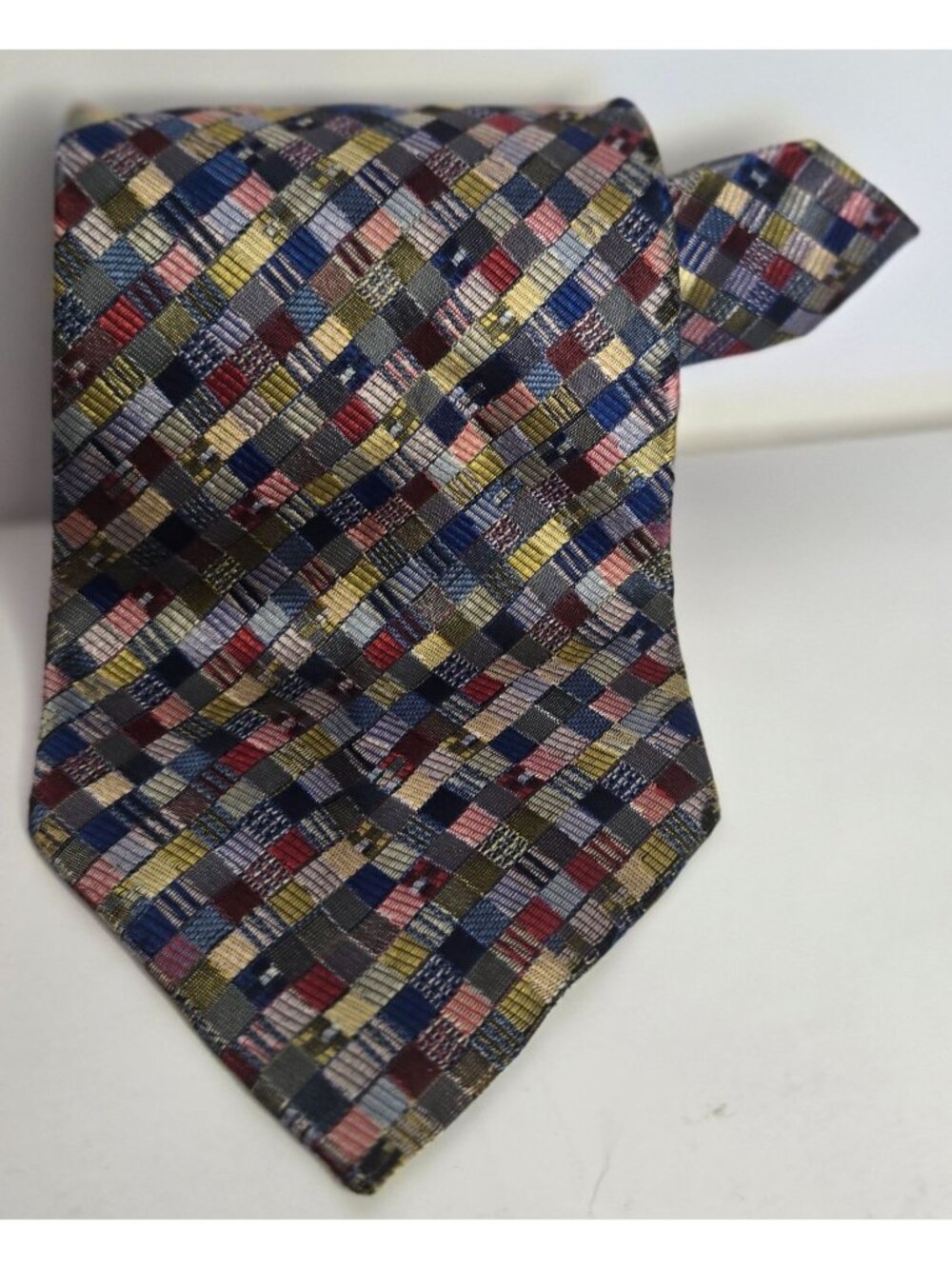 Missoni Designer Geometric Patchwork Silk Neck Tie Office Suiting Made In Italy